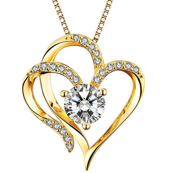 14k Gold Heart Necklace w/ box! - Picture 3 of 3